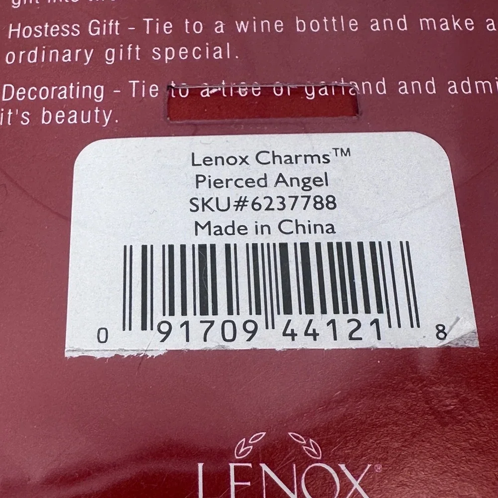 Lenox Charms Pierced Angel Ornament Fine Ivory China Christmas 6237788